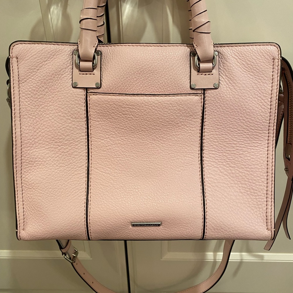 NWOT Rebecca Minkoff Medium Bree Satchel Pebbled Pink Leather Purse Handbag